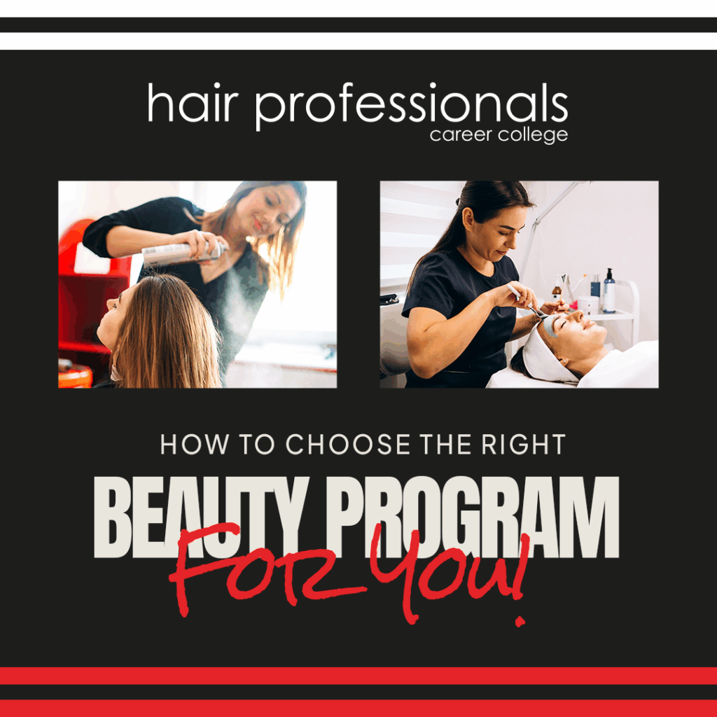 A woman using hair spray at a salon on a client. A woman doing a facial massage on a client